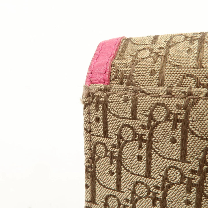 Christian Dior Trotter Street Chic Canvas Leather Long Wallet Pink