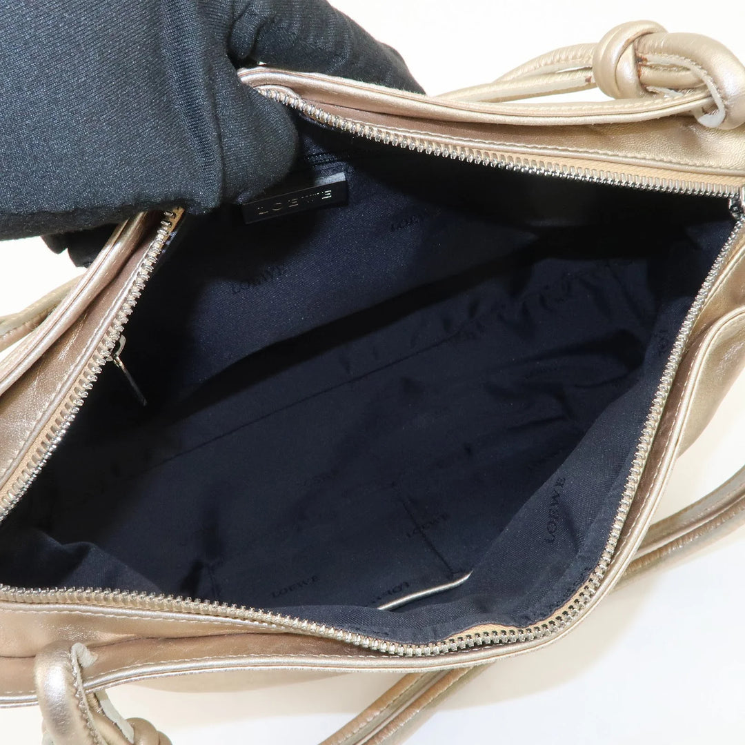 LOEWE Anagram Nappa Leather Hand Bag Shoulder Bag Champagne Gold