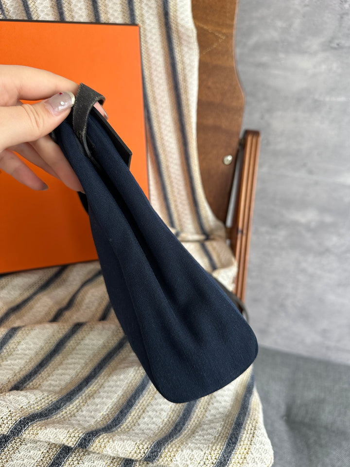 Hermès Mini Herbag Crossbody – Navy & Black ✨