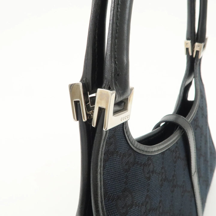 GUCCI Jackie GG Canvas Leather Shoulder Bag Hand Bag Black 002.1068