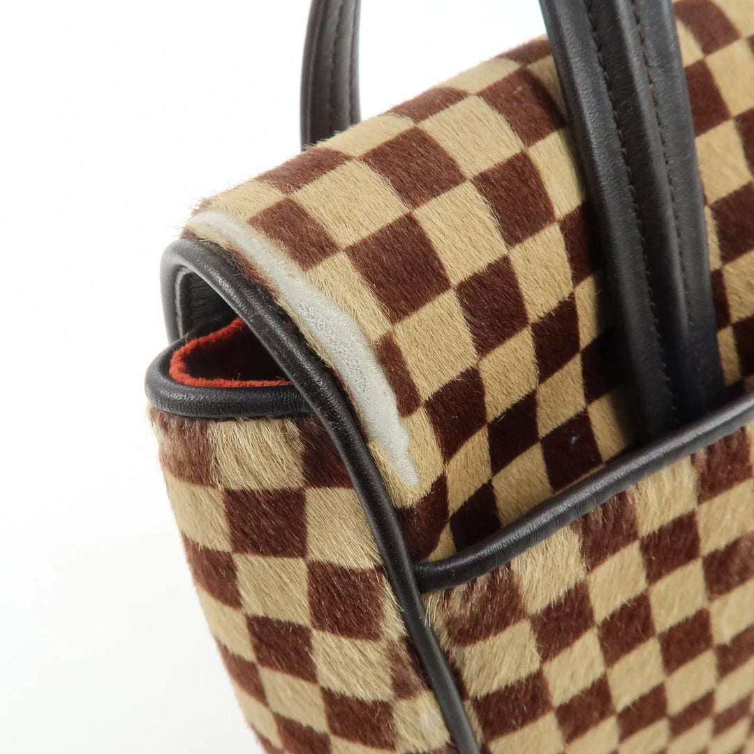 Louis Vuitton Damier Sauvage Lion Hand Bag Beige Brown M92131 Used