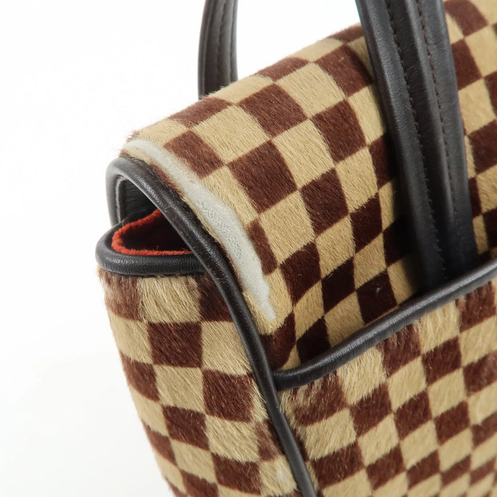 Louis Vuitton Damier Sauvage Lion Hand Bag Beige Brown M92131 Used