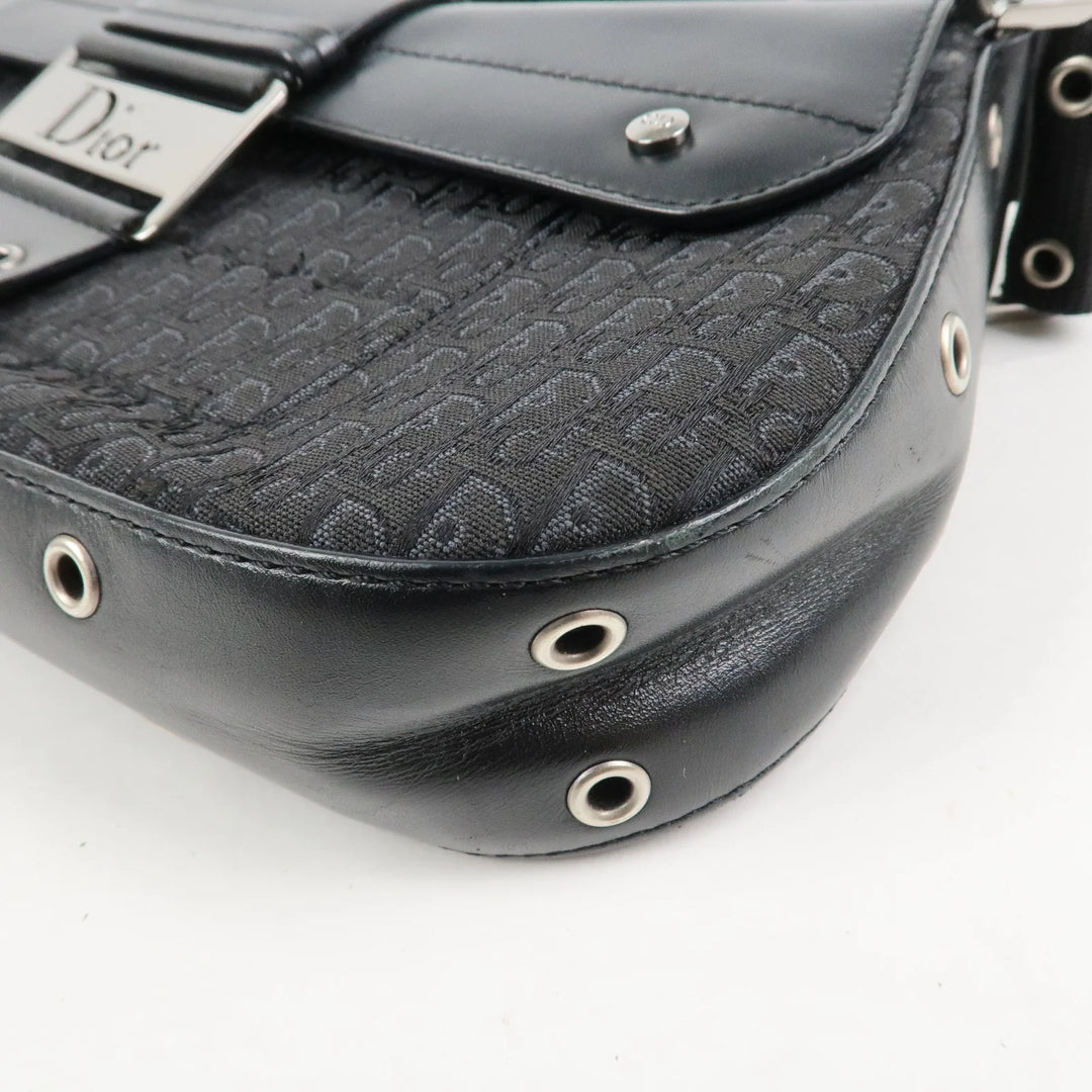 Christian Dior Trotter Street Chic Canvas Leather Shoulder Bag