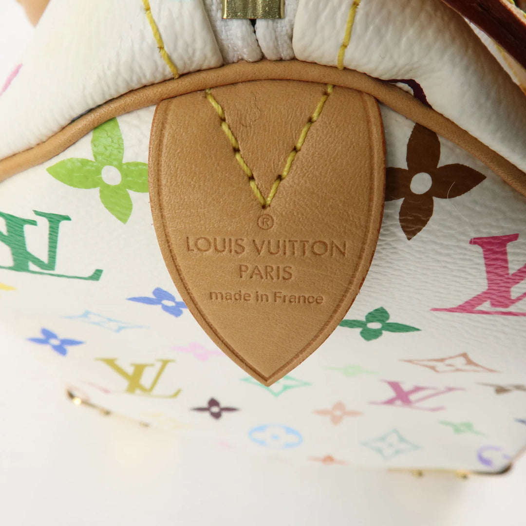Louis Vuitton Monogram Multicolor Speedy 30 Hand Bag Blanc M92643 Used