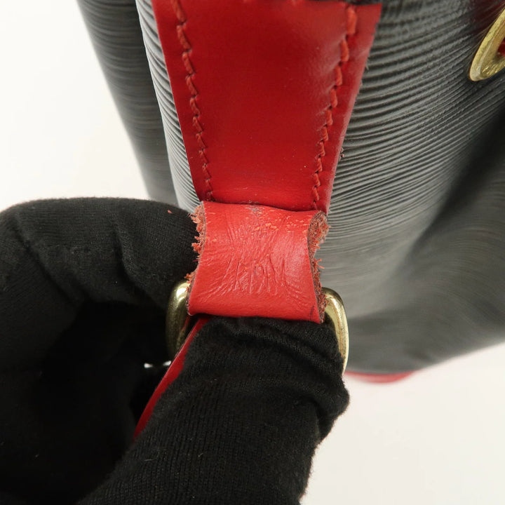 Louis Vuitton Epi Noe Shoulder Bag Noir Castilian Red M44017