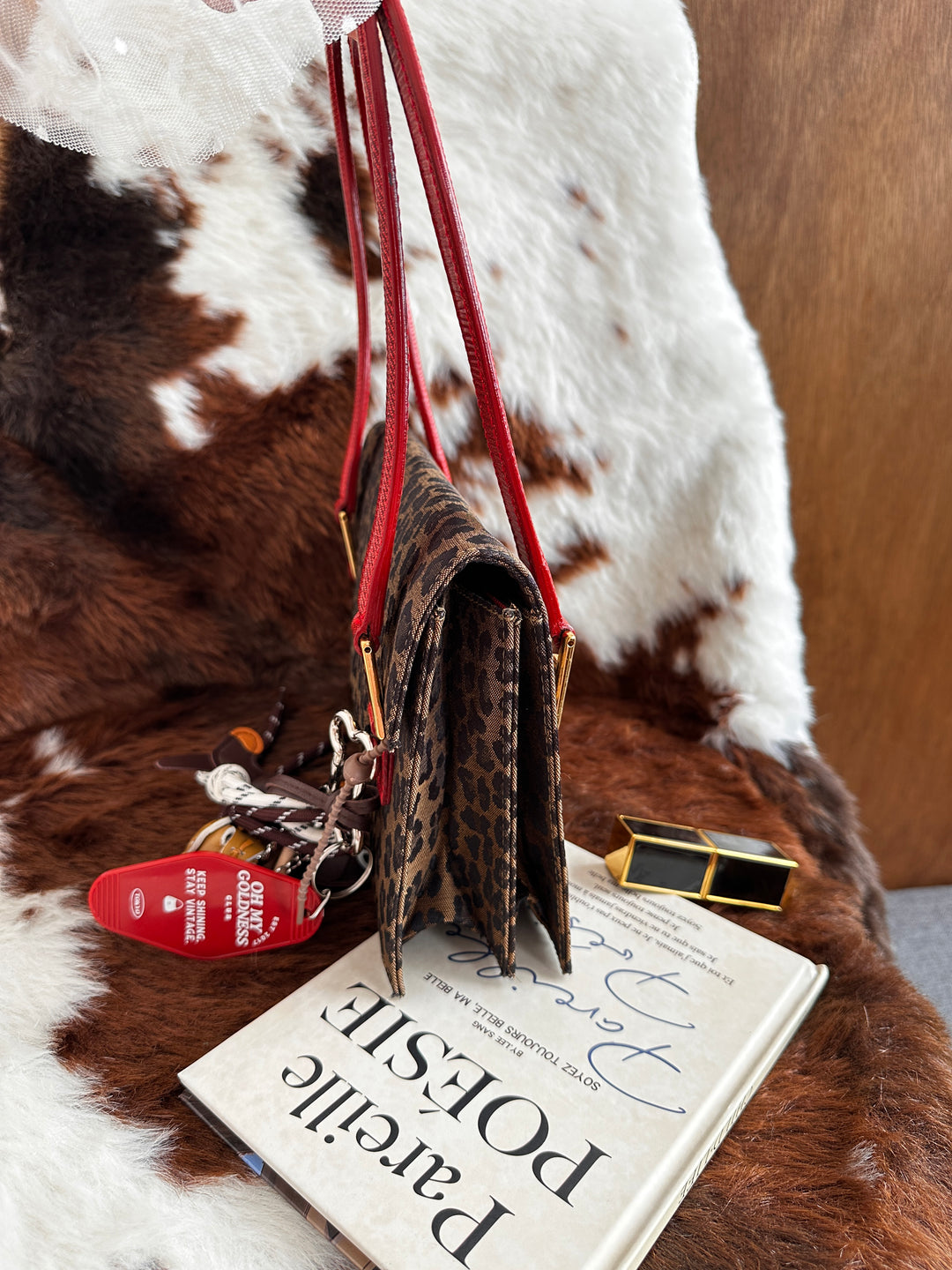Fendi Leopard Print Hobo Bag 🐆｜Lizard Leather Handle・Gold Hardware・Vintage Chic