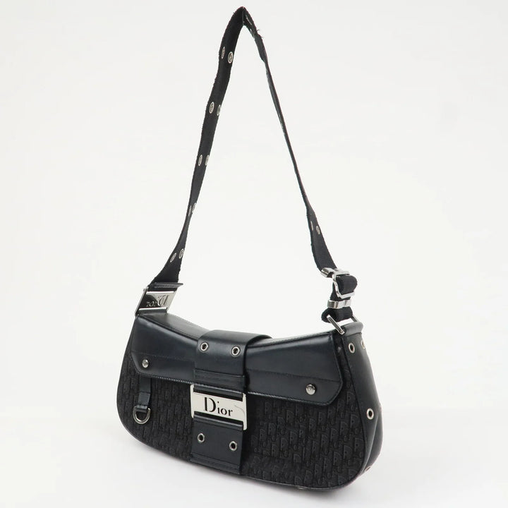 Christian Dior Trotter Street Chic Canvas Leather Shoulder Bag