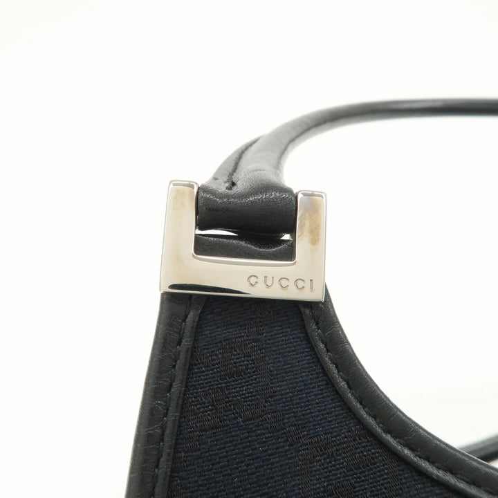 GUCCI Jackie GG Canvas Leather Shoulder Bag Hand Bag Black 002.1068