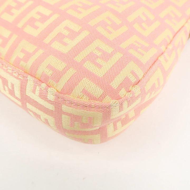 FENDI Mamma Baguette Zucchino Canva Leather Shoulder Bag 8BR000