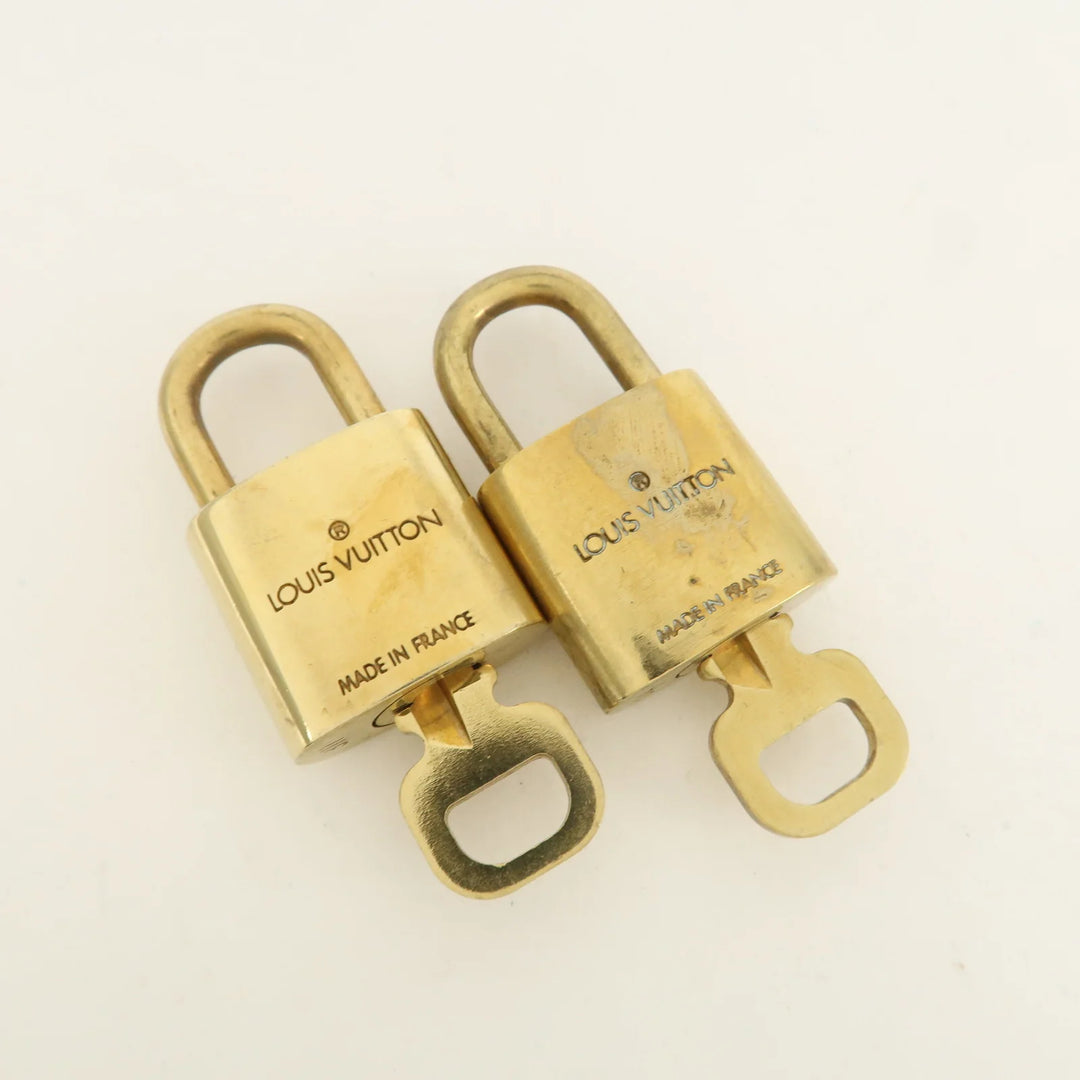 Louis Vuitton Set of 10 Lock & Key Cadena Key Lock Metal Gold Used