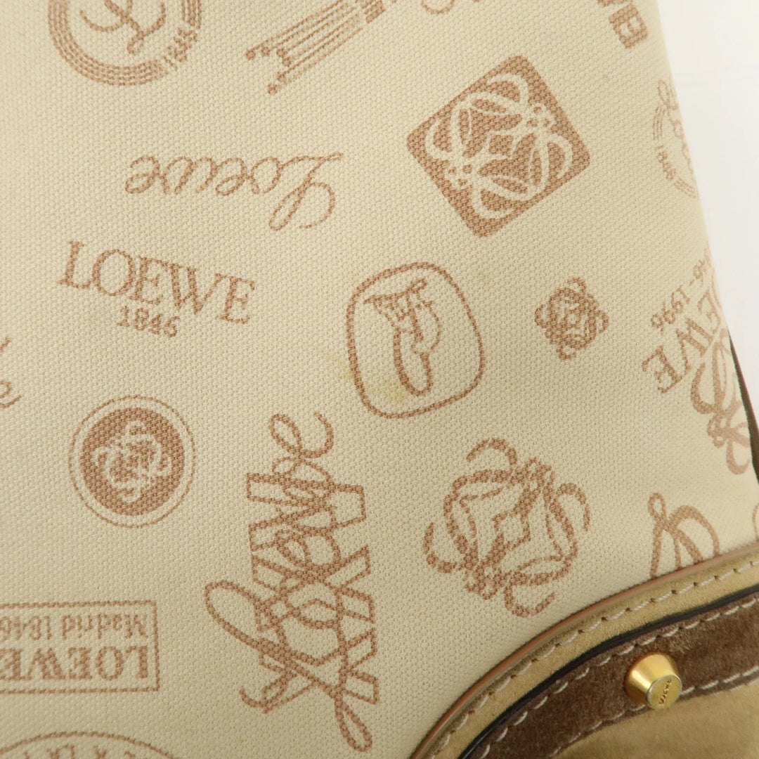 LOEWE Anagram Canvas Suede Leather Shoulder Bag 160th Anniverssary
