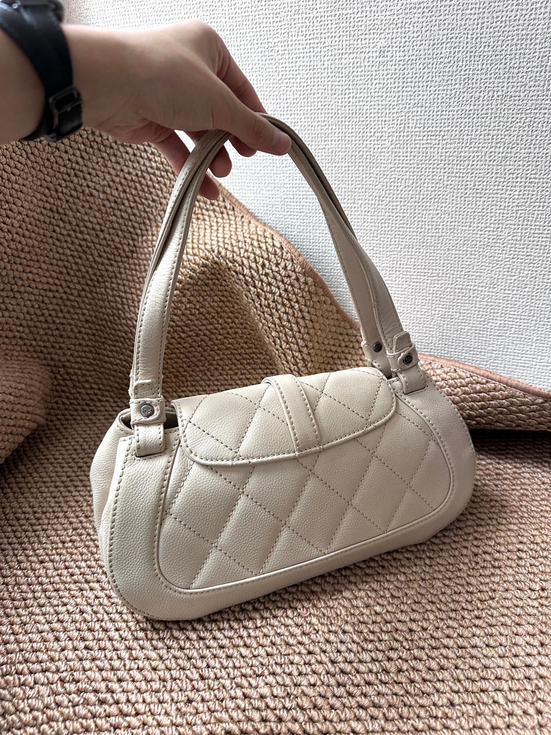 CHANEL Lambskin Leather Shoulder Bags Quilted Mademoiselle