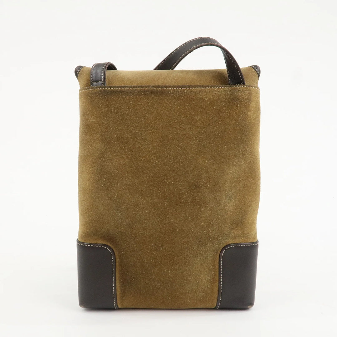 LOEWE Anagram Suede Leather Shoulder Bag Crossbody Bag Brown