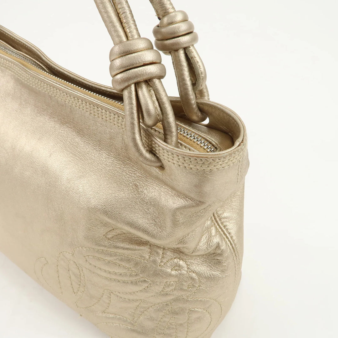 LOEWE Anagram Nappa Leather Hand Bag Shoulder Bag Champagne Gold