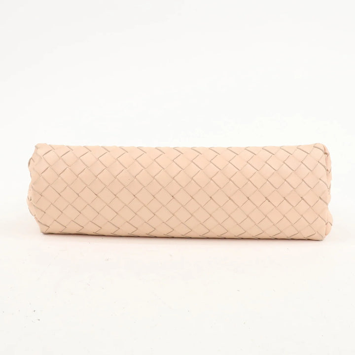BOTTEGA VENETA Intrecciato Leather Chain Shoulder Bag Pink Beige Used