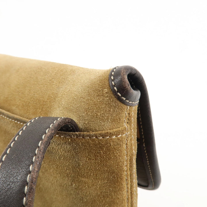 LOEWE Anagram Suede Leather Shoulder Bag Crossbody Bag Brown