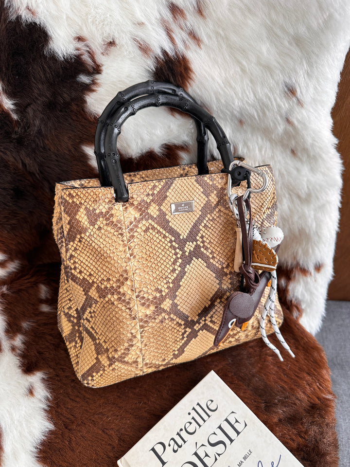 Gucci Python Bamboo Tote Bag 🐍｜Exotic Python Leather・Iconic Bamboo Handle・Rare Statement Piece