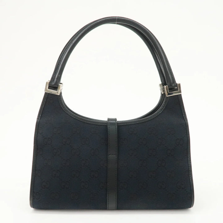 GUCCI Jackie GG Canvas Leather Shoulder Bag Hand Bag Black 002.1068
