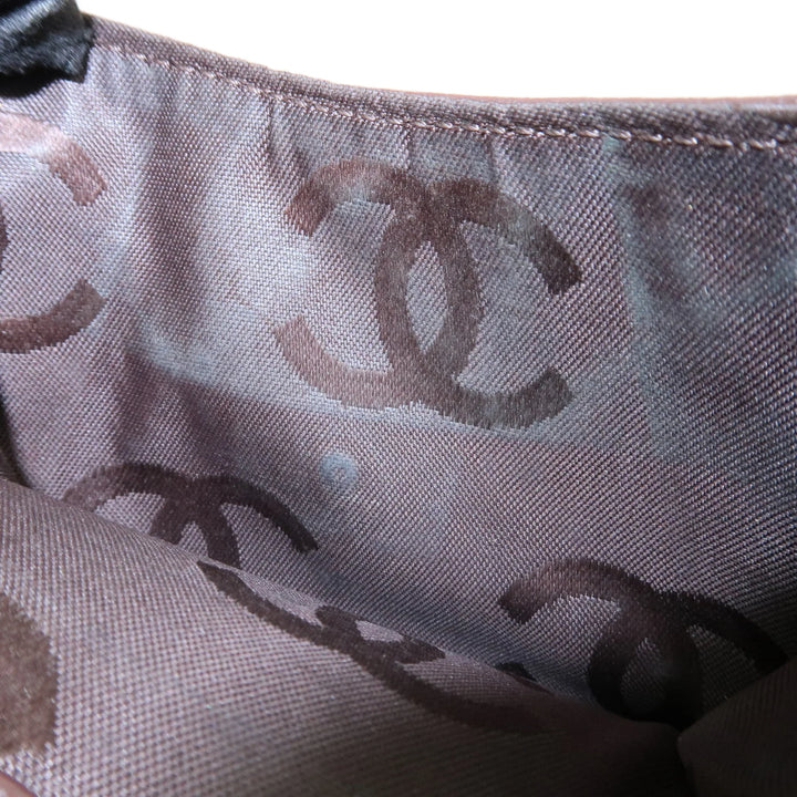 CHANEL COCO Mark Wild Stitch Caviarskin Compact Tri-fold Wallet