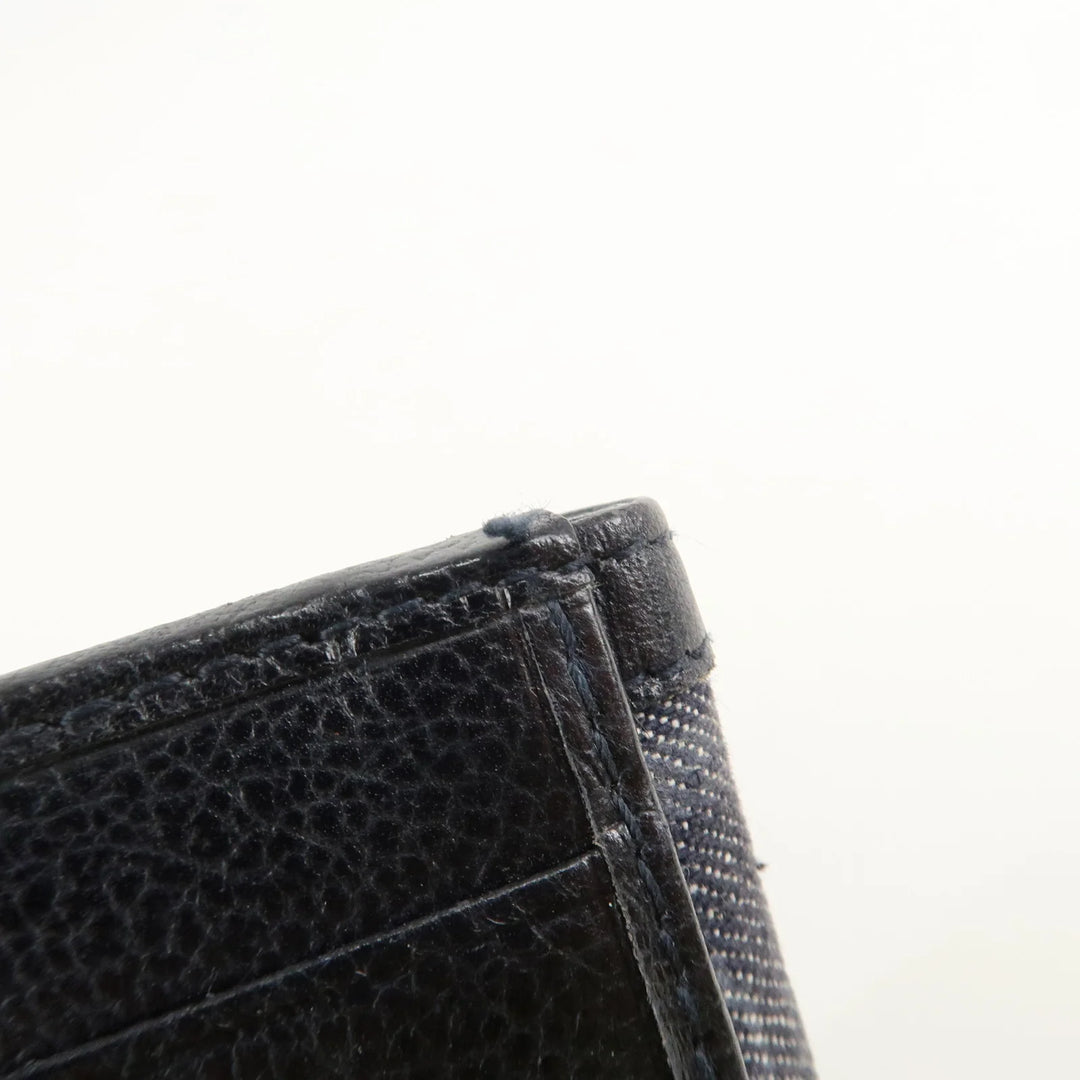 Christian Dior Flight Line Trotter Canvas Leather Logo Charm Wallet Used