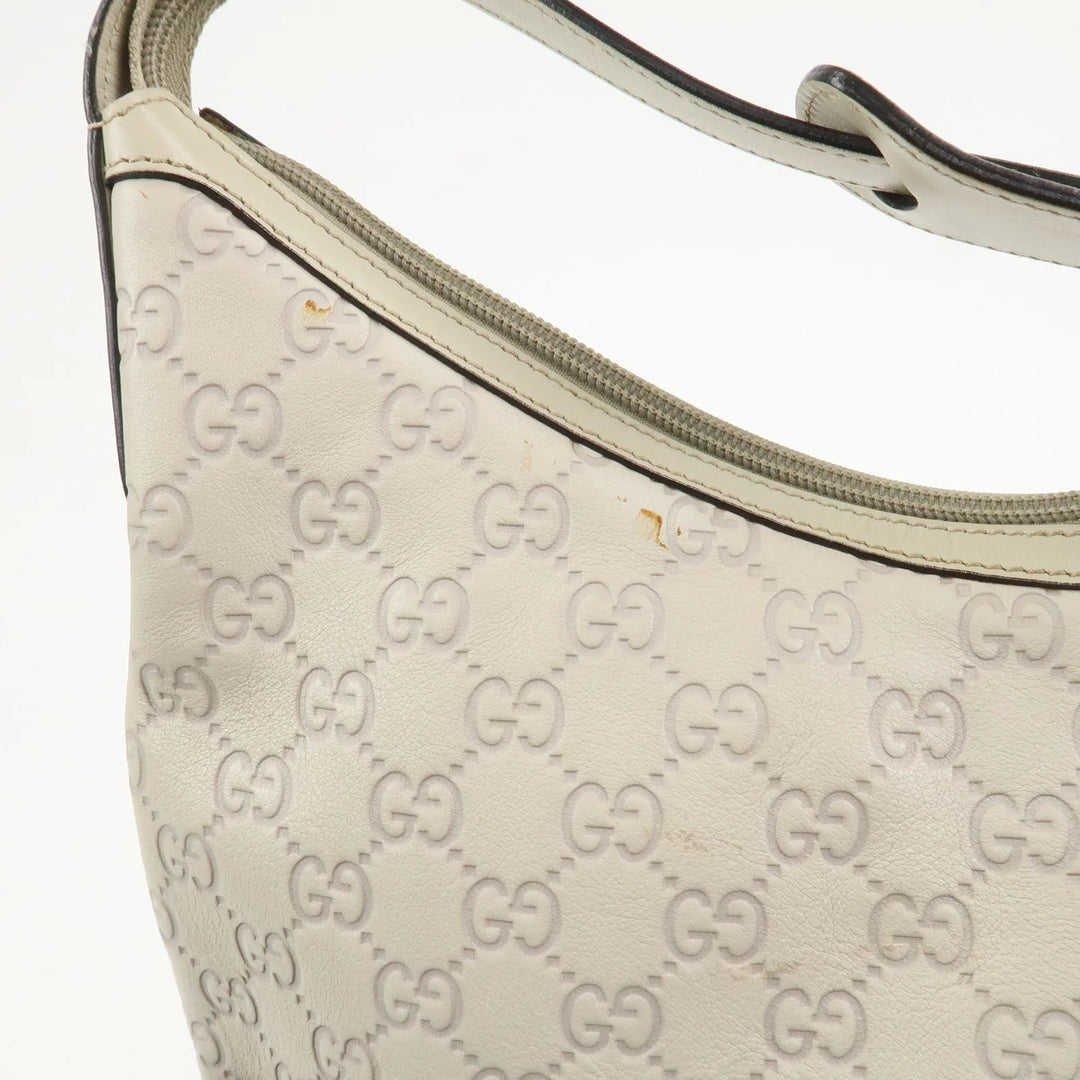 GUCCI Sherry Guccissima Leather Shoulder Bag Ivory 293596