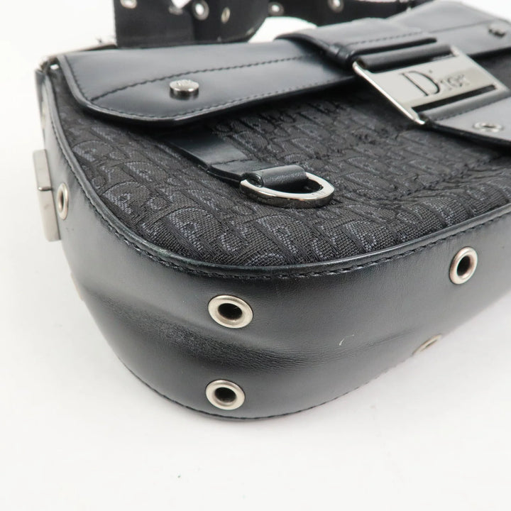 Christian Dior Trotter Street Chic Canvas Leather Shoulder Bag