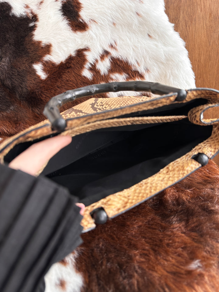 Gucci Python Bamboo Tote Bag 🐍｜Exotic Python Leather・Iconic Bamboo Handle・Rare Statement Piece