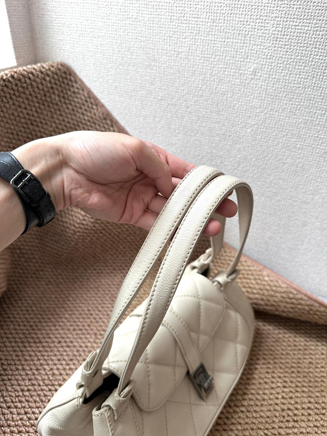 CHANEL Lambskin Leather Shoulder Bags Quilted Mademoiselle