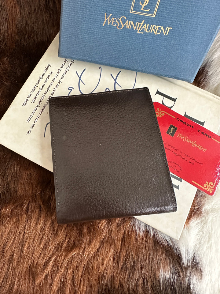 Yves Saint Laurent Vintage Bifold Wallet 🤎｜Full Set Complete × Dark Chocolate Leather × Unisex Everyday Classic