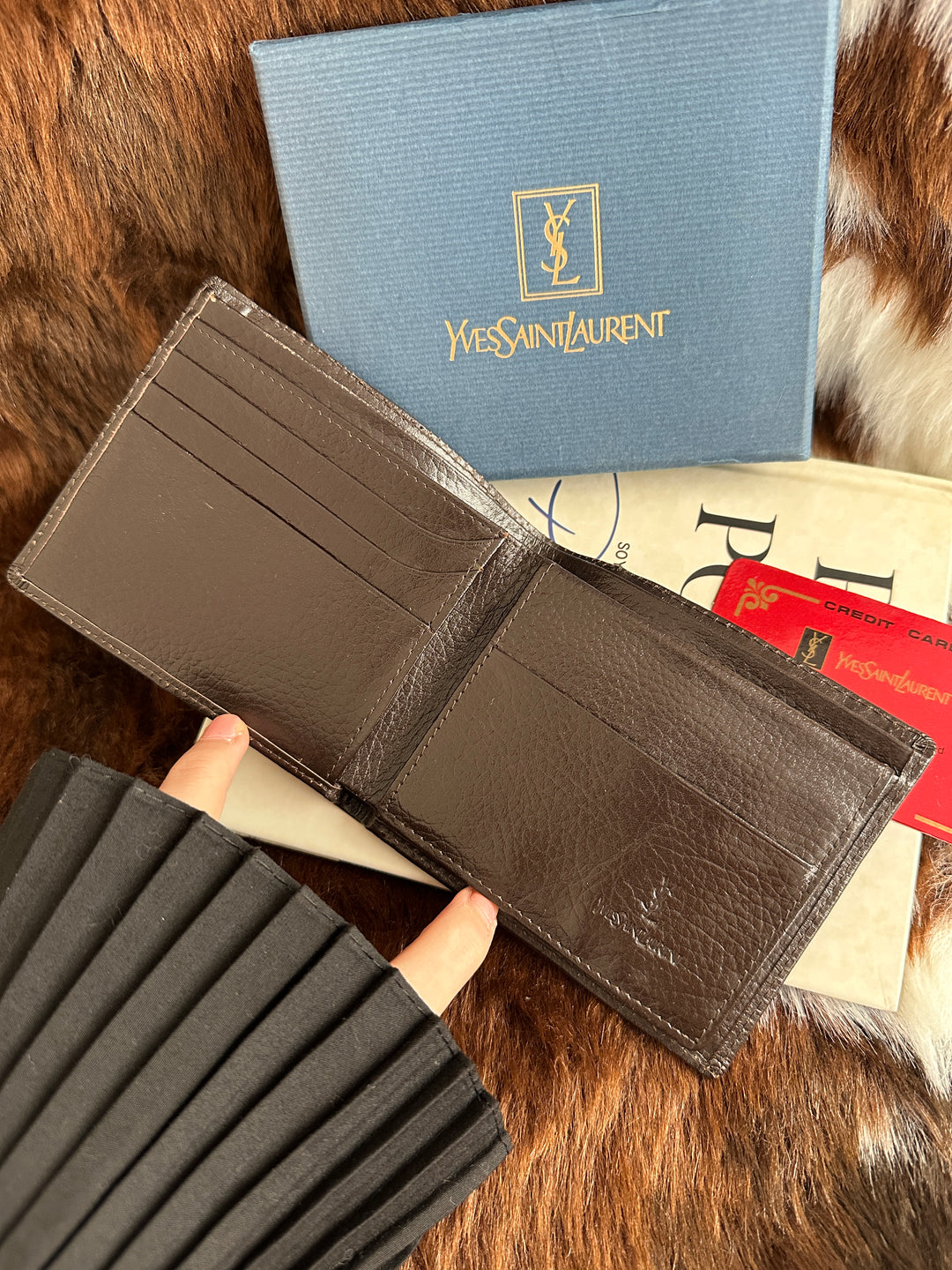 Yves Saint Laurent Vintage Bifold Wallet 🤎｜Full Set Complete × Dark Chocolate Leather × Unisex Everyday Classic