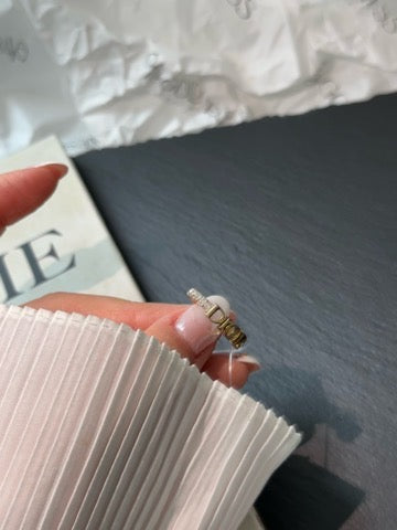 DIOR Logo Crystal Ring – Signature Design × Dainty Shine