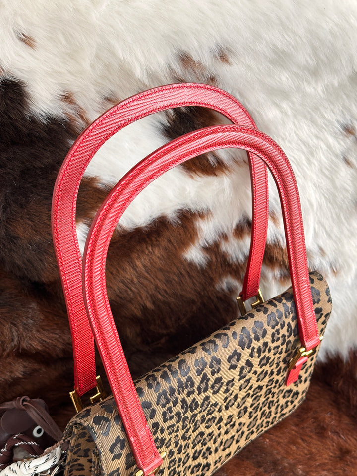 Fendi Leopard Print Hobo Bag 🐆｜Lizard Leather Handle・Gold Hardware・Vintage Chic