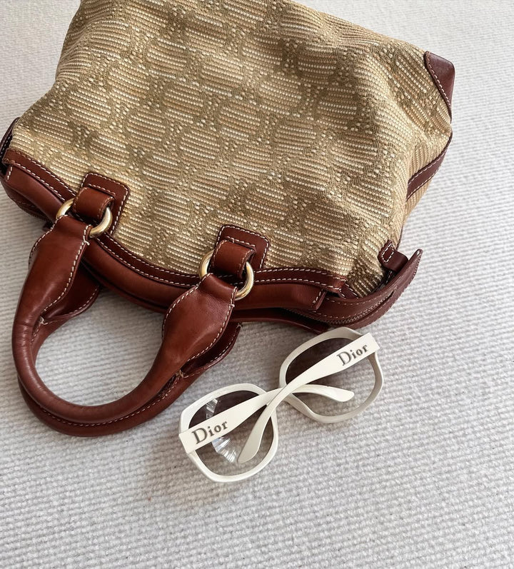 CELINE Raffia Triomphe Handle Bag（Beige × Olive Green）｜Rare Summer-to-Autumn Chic ✨🥐