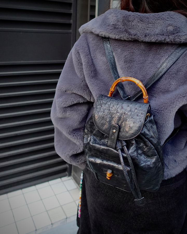 Gucci Bamboo Small Backpack in Ostrich Leather