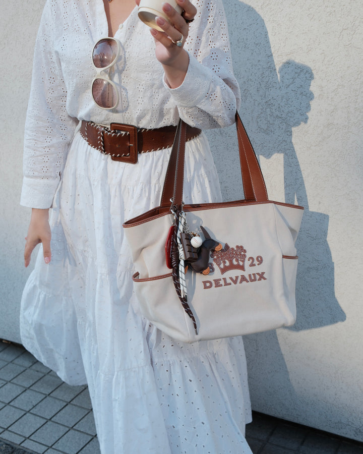 Delvaux Canvas & Leather Tote 🤎✨ 2-Way Carry