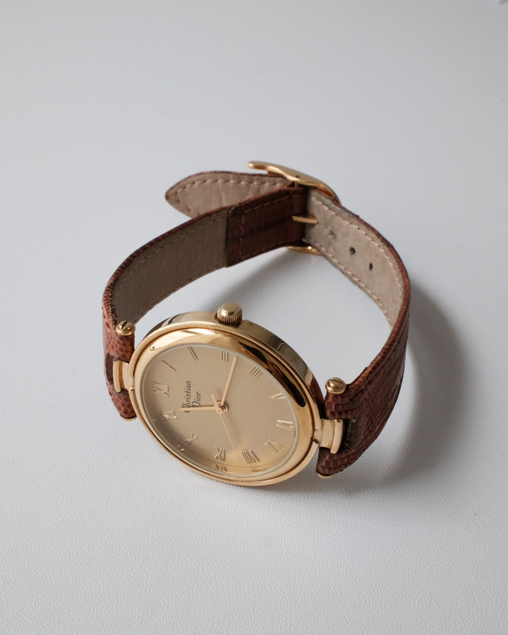 Christian Dior Roman Dial Watch ✨｜Classic Round Case × Roman Numerals × Timeless Elegant Design