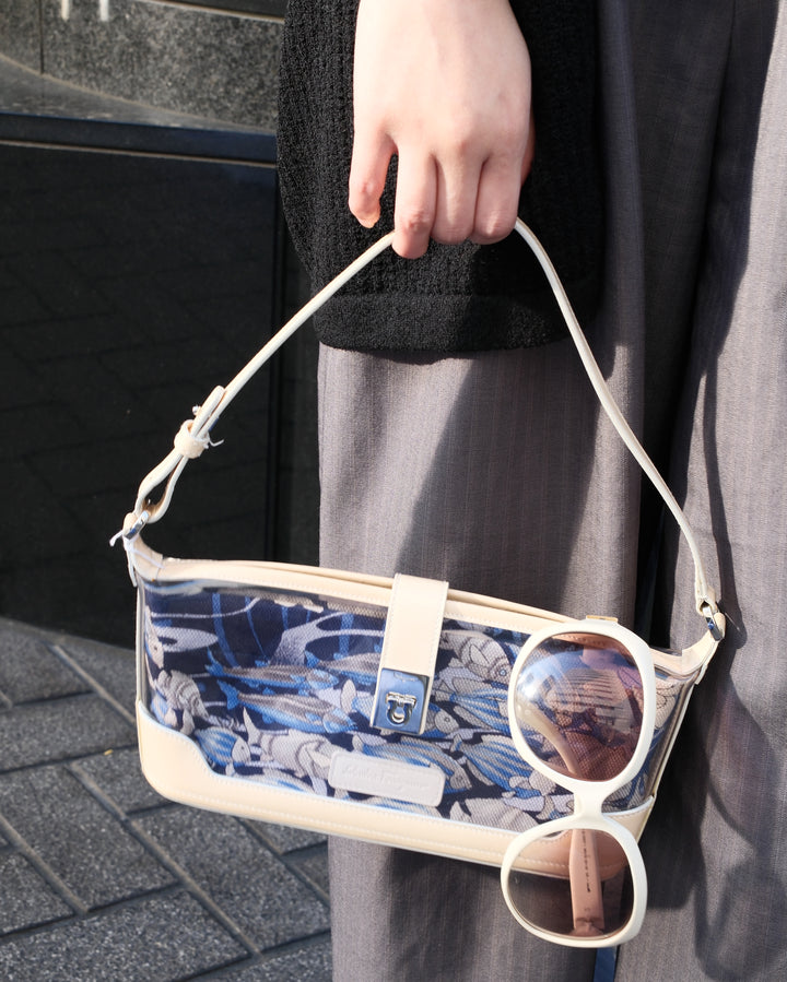 Salvatore Ferragamo Ocean Series Baguette Bag 🌊✨｜Transparent Overlay Design・Detachable Inner Pouch・Fresh Summer Style