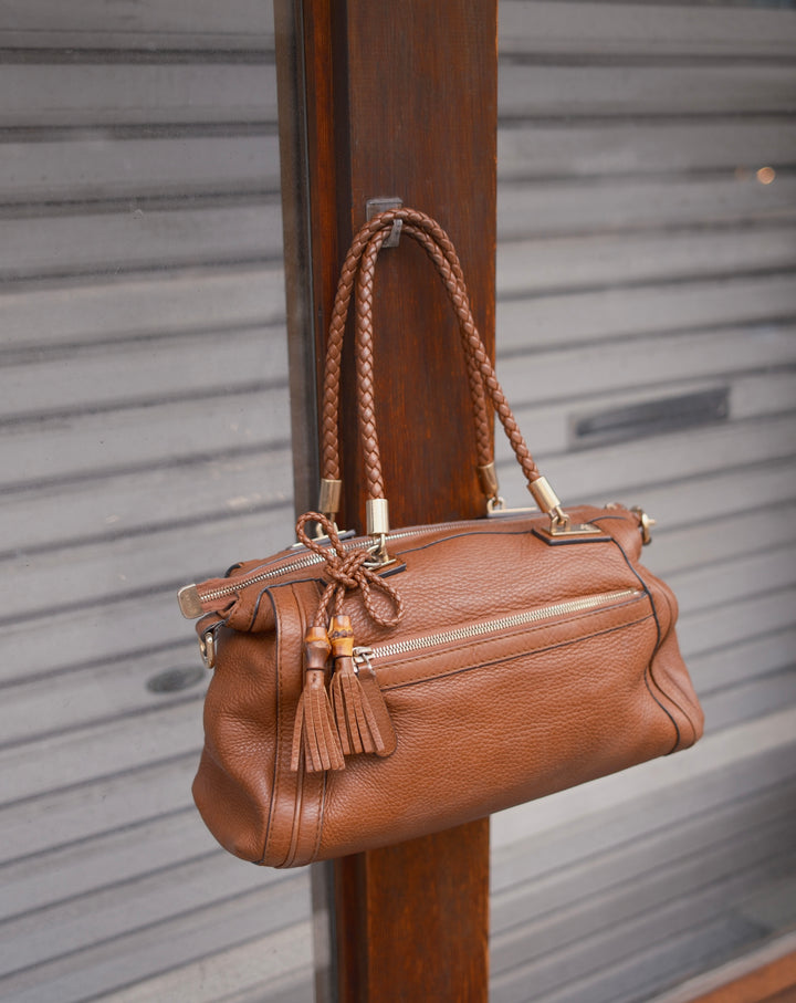 GUCCI Soft Leather Bamboo Baguette Bag 🥖｜Milk Tea Brown × Original Strap × Underarm Styling