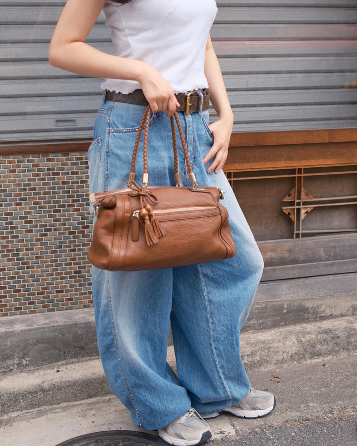 GUCCI Soft Leather Bamboo Baguette Bag 🥖｜Milk Tea Brown × Original Strap × Underarm Styling