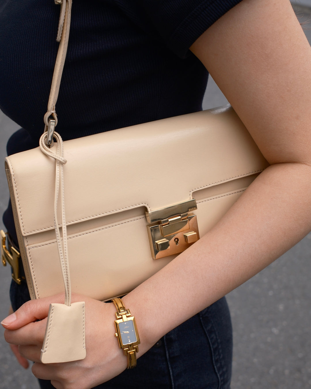 Gucci Cream Baguette Bag 🧁｜Mirror Included｜Minimal Chic｜Easy to Style