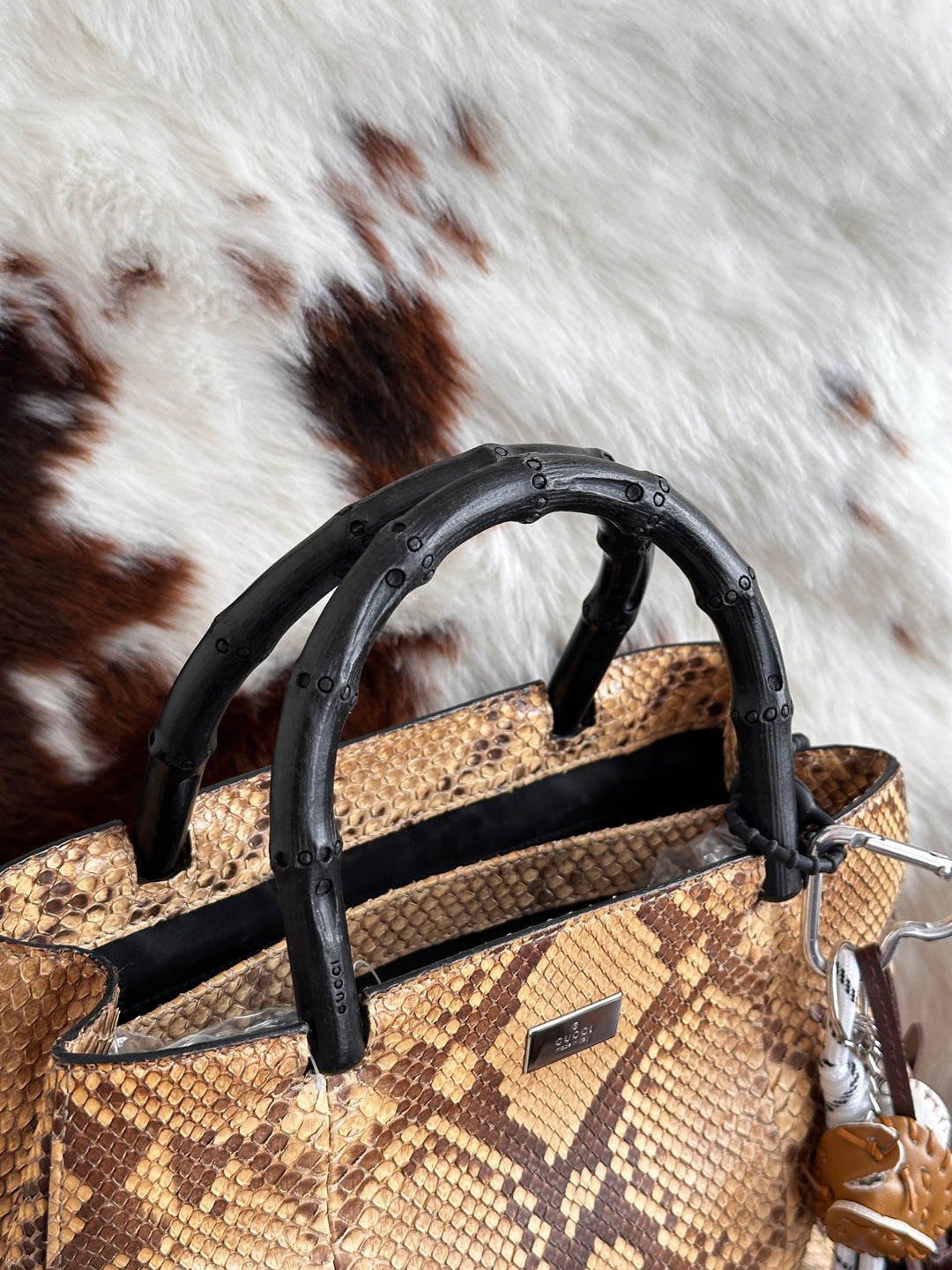 Gucci Python Bamboo Tote Bag 🐍｜Exotic Python Leather・Iconic Bamboo Handle・Rare Statement Piece