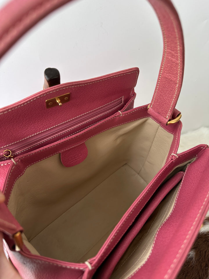 Gucci Bamboo Top Handle Bag – Pink 🌸