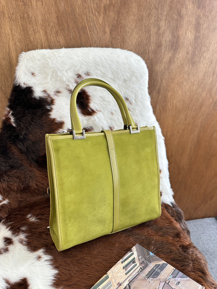 Gucci Jackie Suede Tote Bag 🍃｜Matcha Green Suede・Structured Mini Size・Iconic Jackie Detail