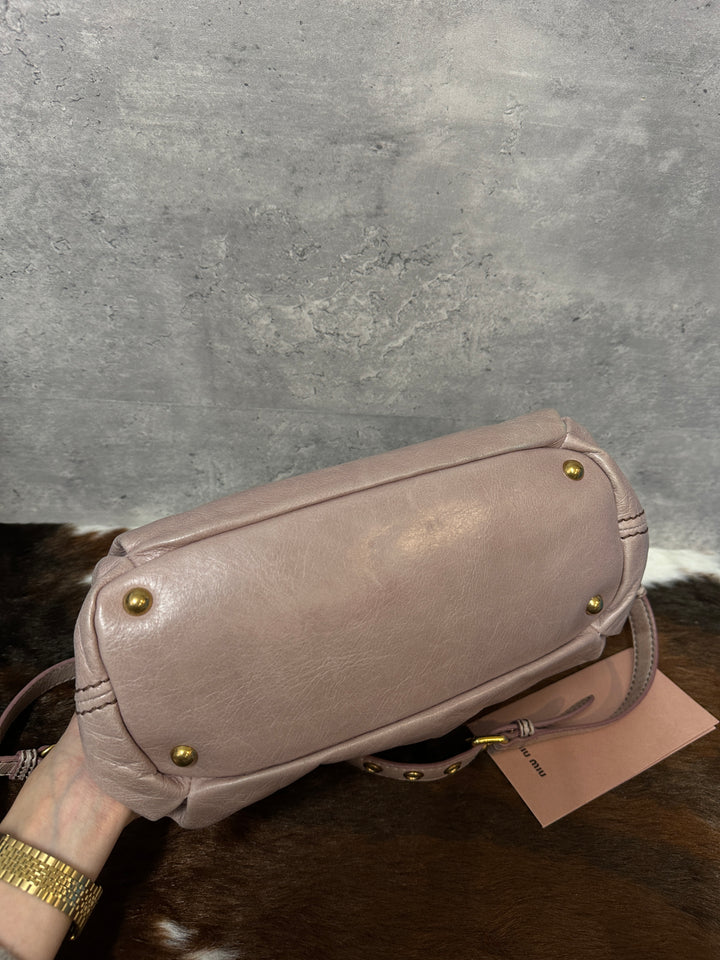 Miu Miu “Motor Bag” Small Size 💗✨ | With Original Strap & Crystal Heart Charm