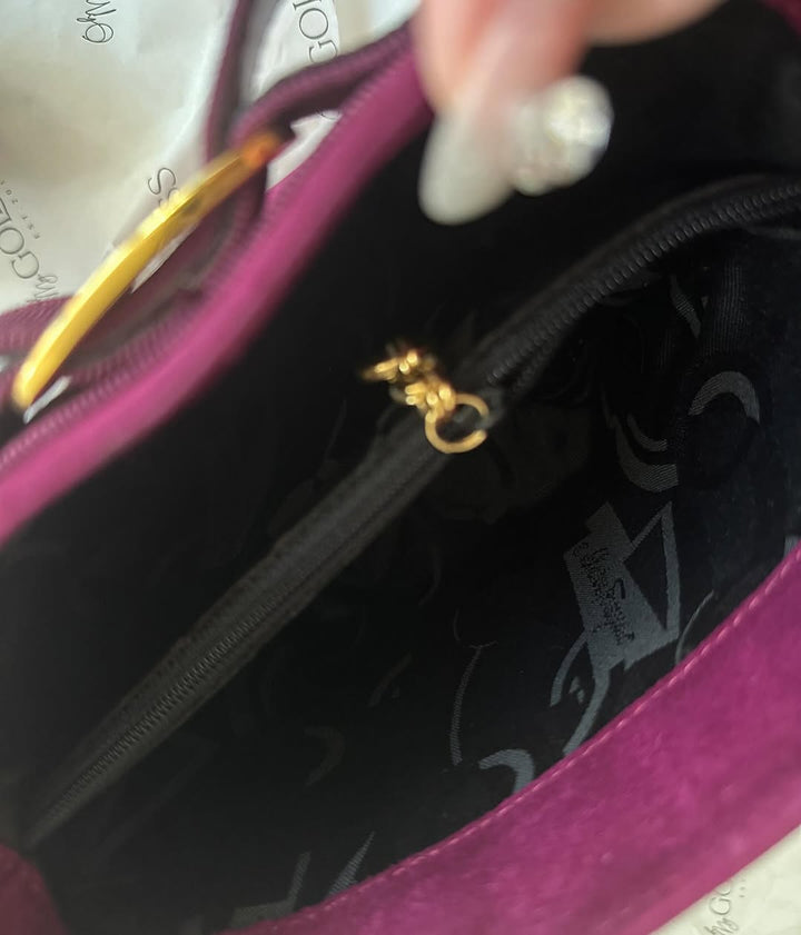 FERRAGAMO Burgundy Suede Bucket Bag｜Elegant Gift-Ready Tote 🎀