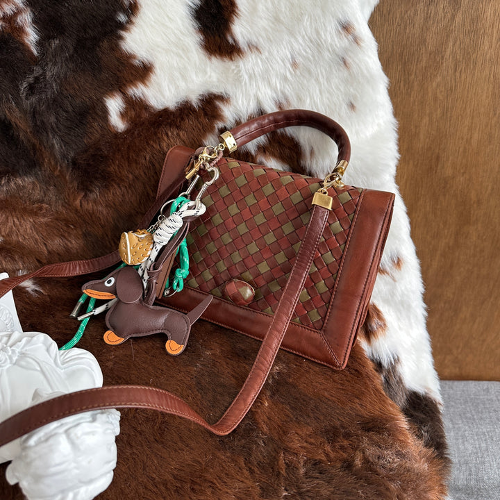 Bottega Veneta Intrecciato Top Handle Bag 🤎｜Signature Intrecciato Weave × Rich Brown & Khaki Leather × Elegant Top Handle