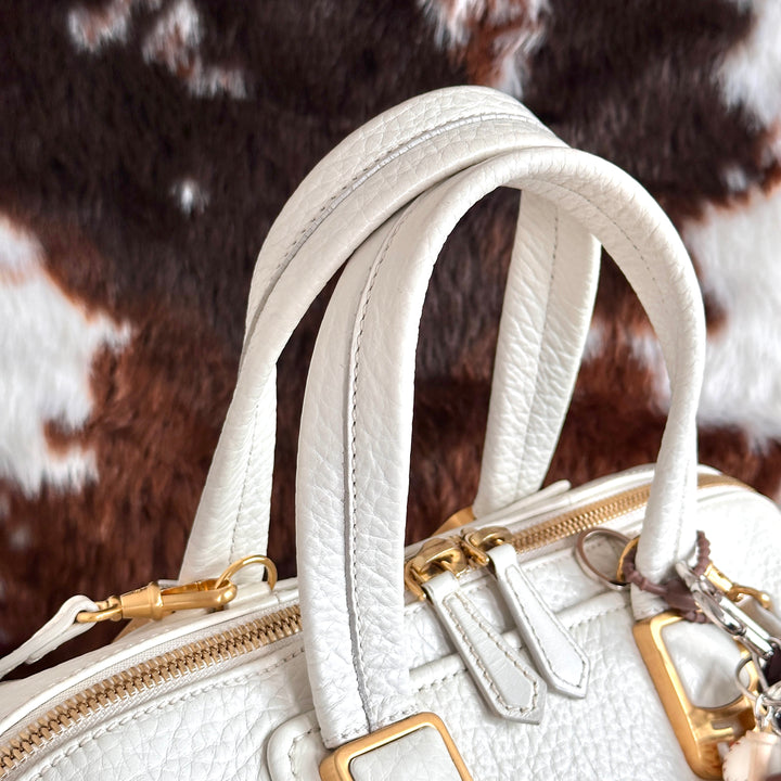 FENDI Soft Calf Leather Boston Bag 🤍｜Supple White Leather × Gold-Tone Details × Lightweight Everyday Carry