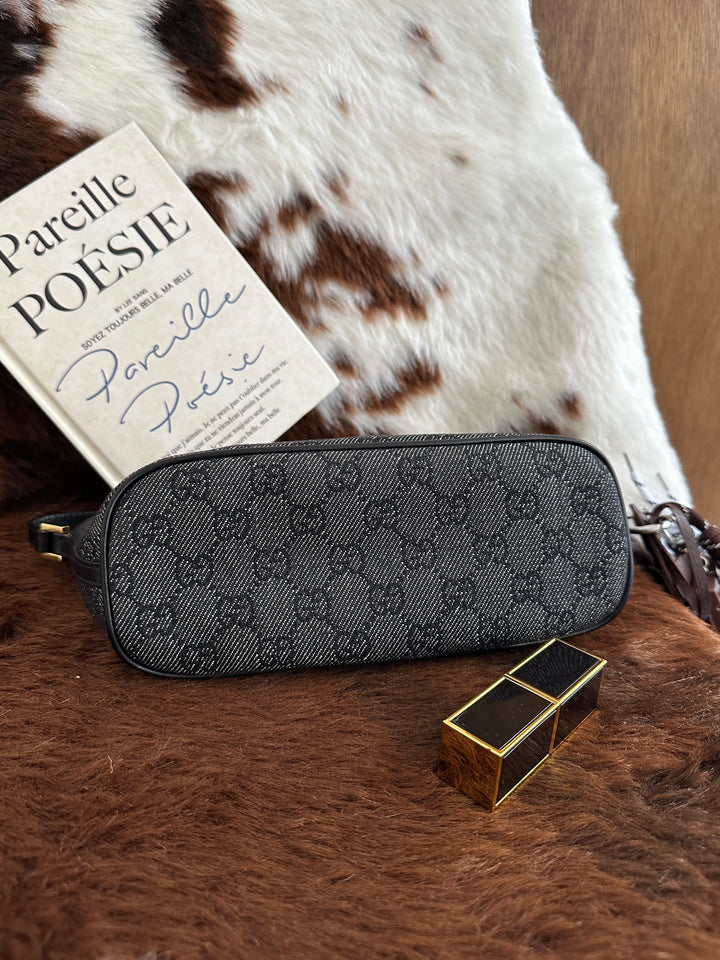 Gucci Denim GG Mini Baguette 🤎✨｜Classic Compact・Crossbody Ready