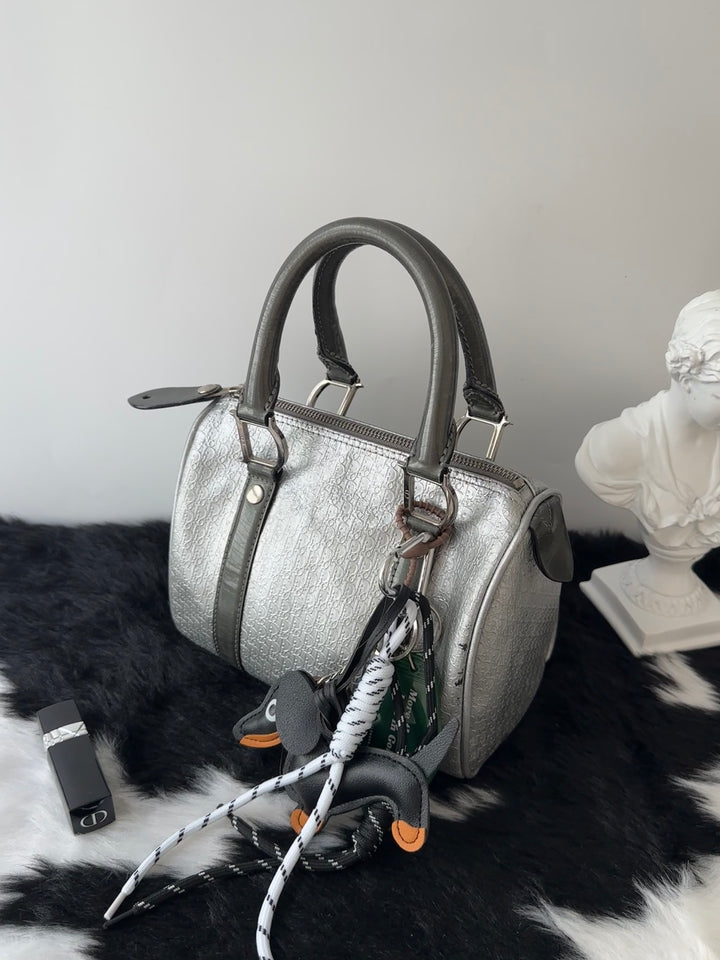 Dior Mini Boston Bag 🩶✨｜Nano Size・Silver Monogram・Rare Color