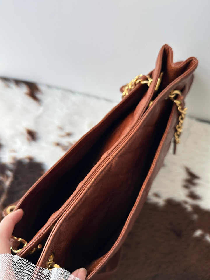 CHANEL Caviar Leather Chain Shoulder Bag 🧡🤎｜Caramel Brown × Spacious Capacity × Classic Chain Design
